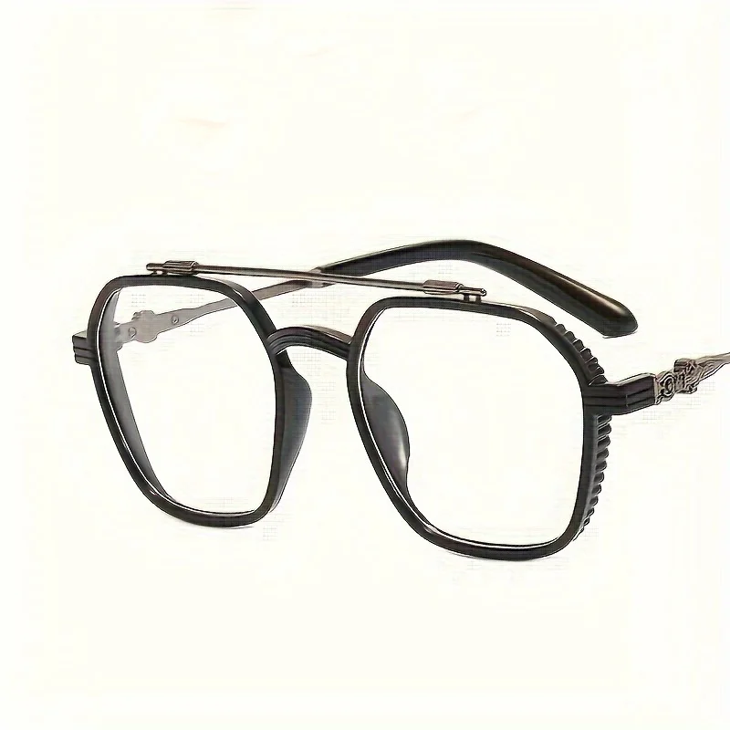 Klassische quadratische Anti-Blaulicht-Brille zum Lesen von Büchern, Vintage-Brille für Damen und Herren, Korrektionsbrille, Computerbrille – Detail 4