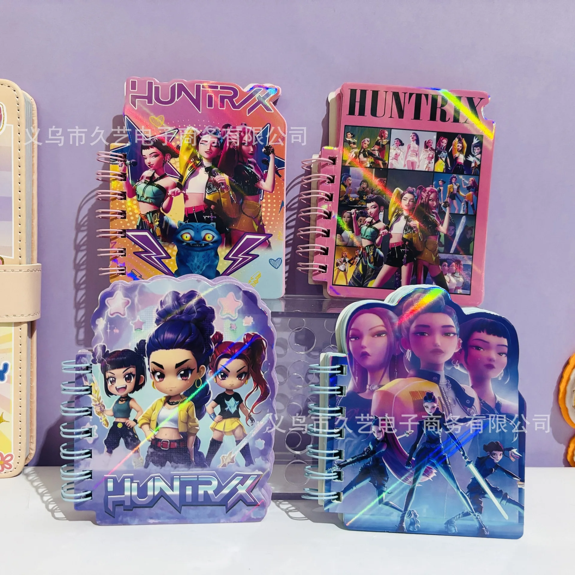 

4psc Cartoon Anime for K-Pop Demon Hunters Notebook A7 Color Loose leaf Handbook, Student Birthday Gift