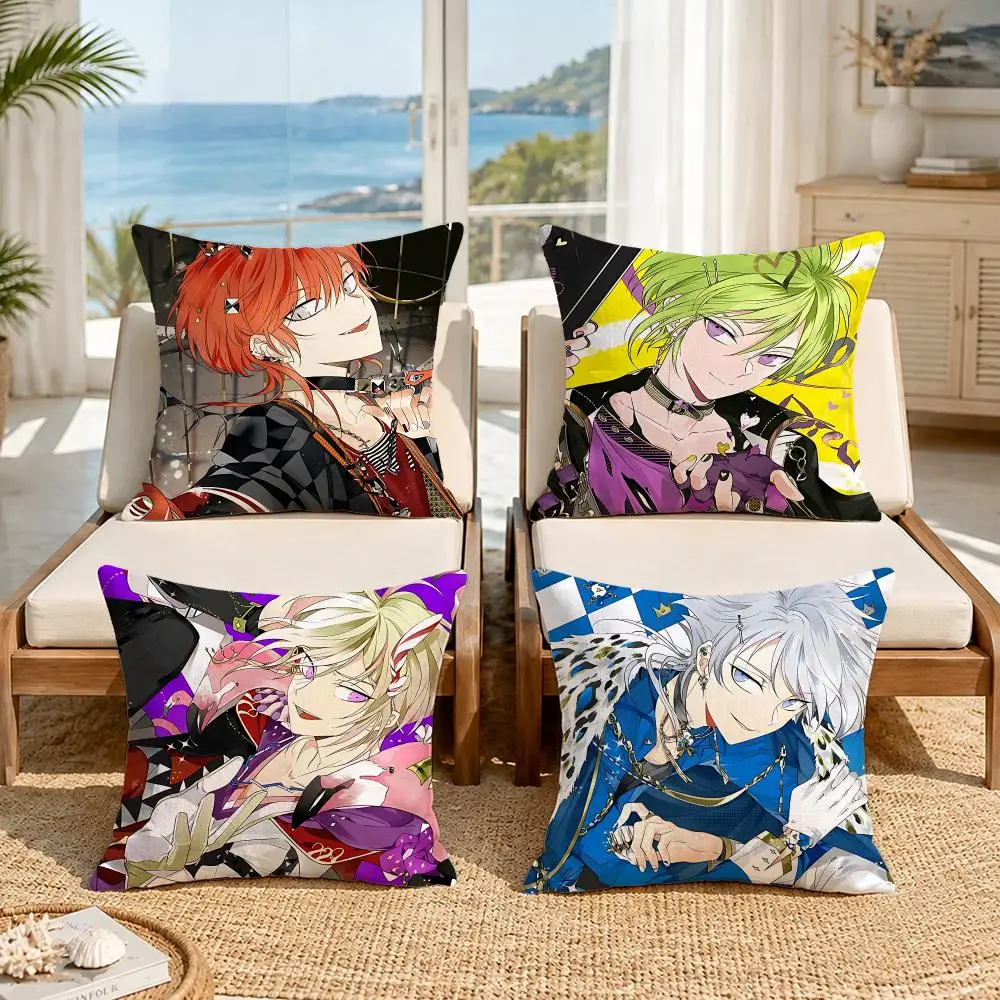 Game Dear Vocalist Riot Cushion Cover Premium Skin‑Friendly Short Plush Pillow Cover, Airy Casual Cushion for Hotel Homestay