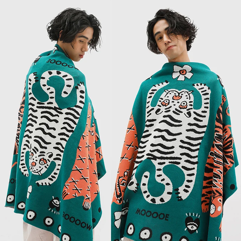 

Creative Personalized Cotton Blanket Nordic Style Zen Sitting Blanket Lazy Person's Wrap Blanket Air Conditioner Blanket