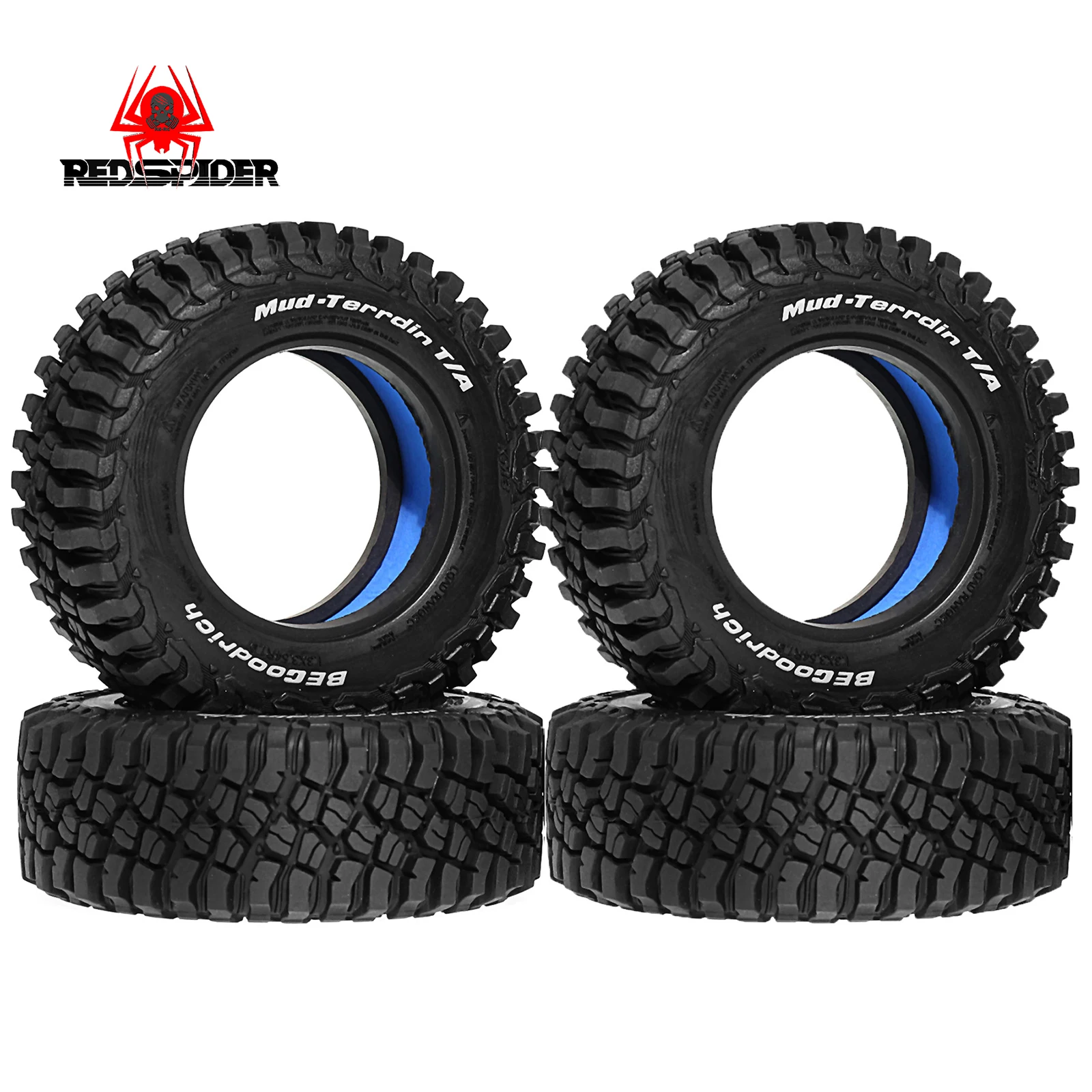 1/4PCS 1.9 Inch RC Crawler Tires 90x36mm, Compatible with Axial SCX10 MJX H12Y+ Tamiya CC01 WLtoys, for 1/10 1/12 Off-Road Truck