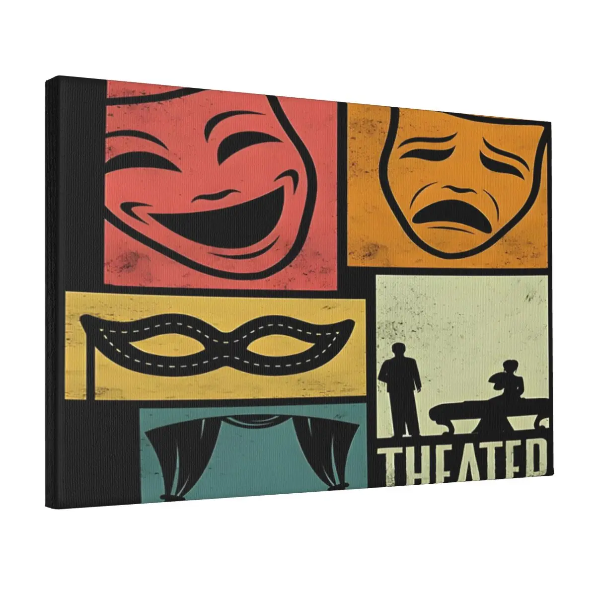 Theater Thespian Theatrical Thespianism Silhouettes The Professional Home Wall High Quality Canvas Inkjet Frameless Print