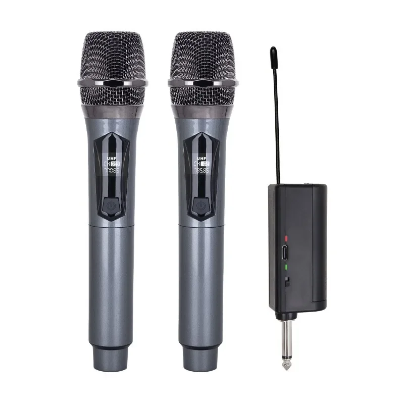 

Professional Wireless Microphone 1 To 2 Home Ktv Sound Card Stage Live Streaming Karaoke V Band Intelligent Noise Reduction Mic