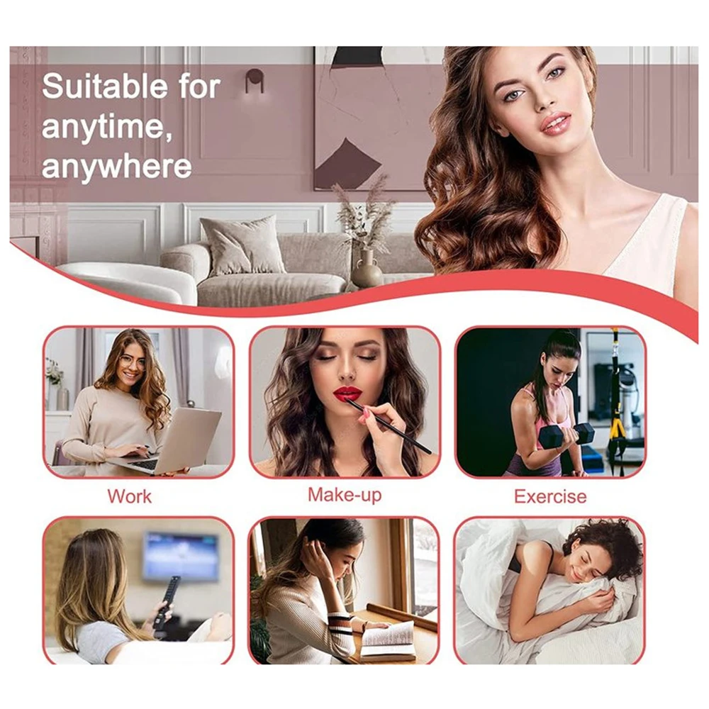 9 قطع من عصابة الرأس بدون حرارة، بكرات شريطية حريرية بدون حرارة لتجعيد الشعر أثناء النوم طوال الليل، مجموعة أدوات تصفيف مع مشابك شعر وSc