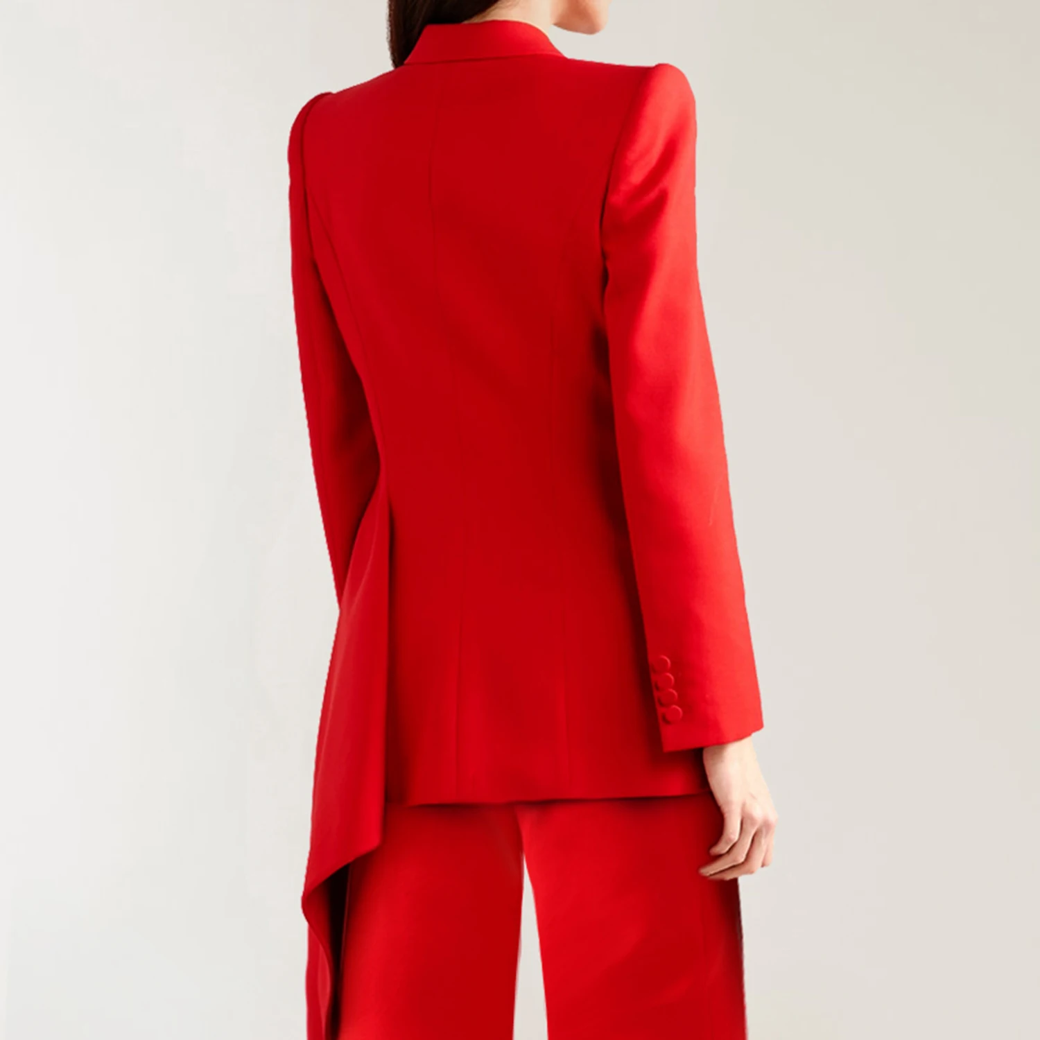 Allingentle الأحمر PantSuit المرأة 2 قطعة دعوى مجموعة أنيقة بدل رجالي مجموعة الأعمال حفلة السترة مكتب ملابس العمل تخصيص #2