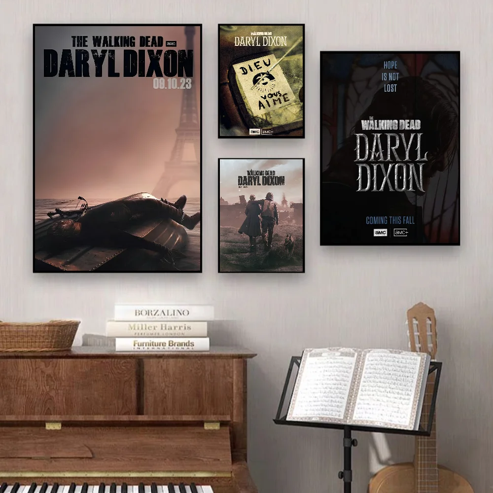 ملصق لاصق Daryl Dixon سهل الاستخدام للمشي ، ملصق حائط فاخر لغرفة المعيشة ، ديكور بار ، ديكور حائط