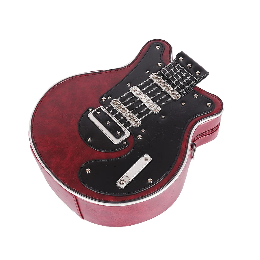 2025 New personalized and creative Spice girl American retro fashion guitar-shaped bag, bass pain bag, crossbody bag for women