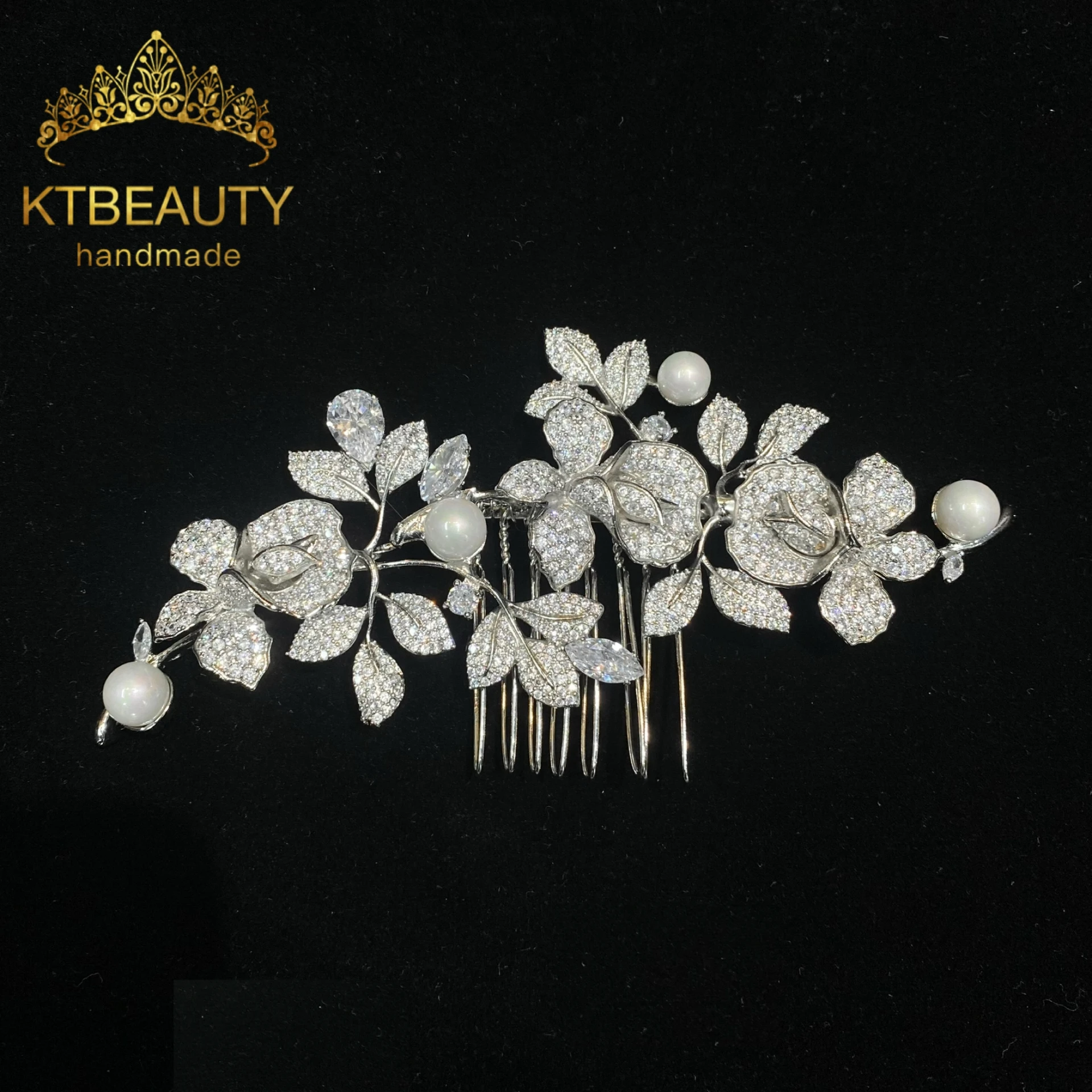 

Медный гребень-украшение для волос Ktbeauty с цирконием, 3 модных дизайна, популярный аксессуар для волос