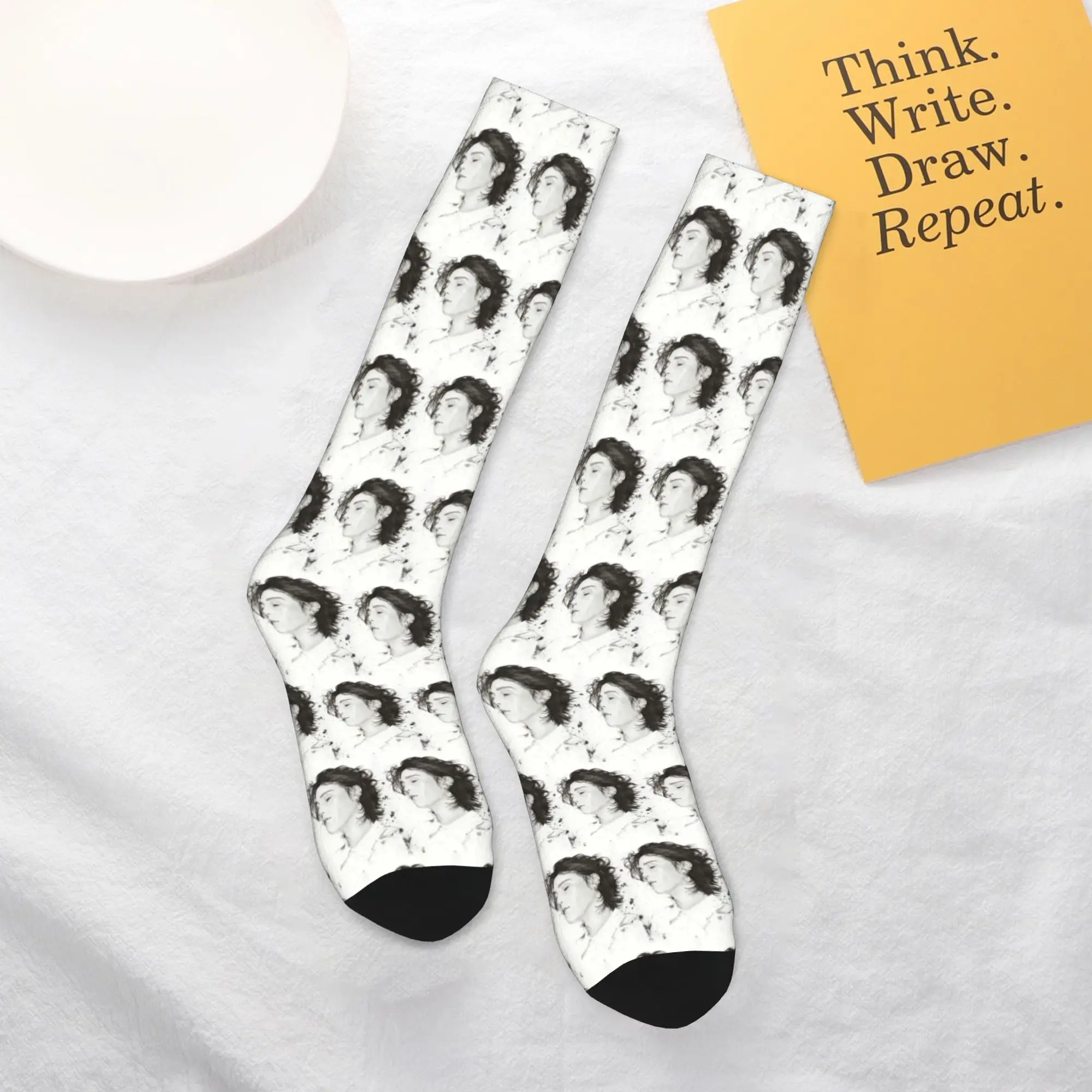 All Seasons Crew Stockings Agust D Set Me Free Socks Harajuku Fashion Hip Hop Long Socks Accessories for Men Women Gifts