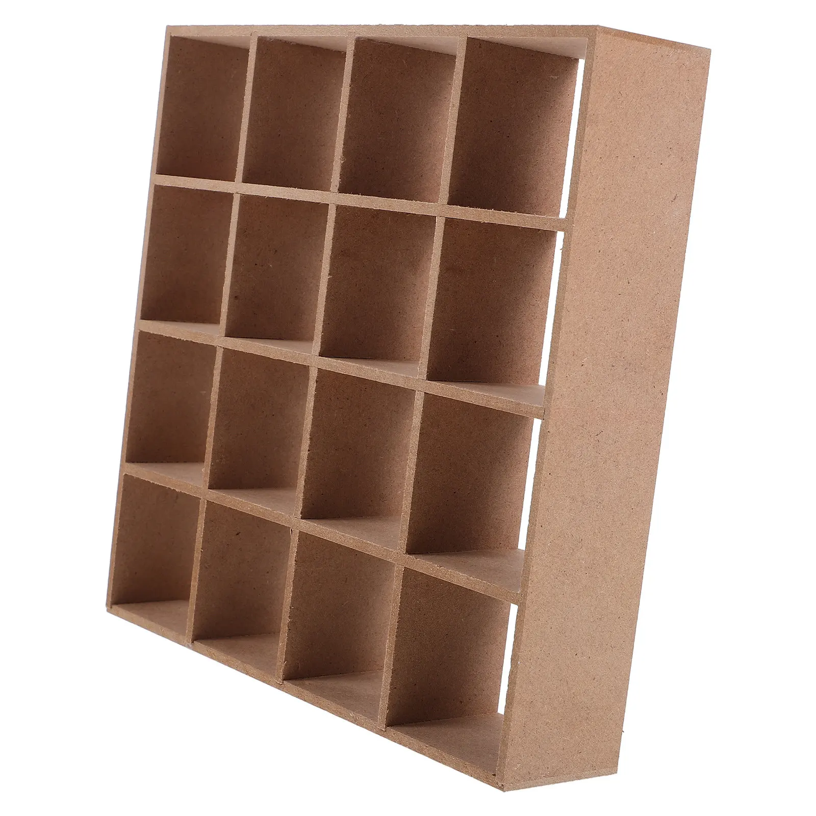 16 Grid Miniature Wooden Storage Rack Unfinished Shelf for Dollhouse Accessories Wall Display Shelf Micro Dollhouse Furniture