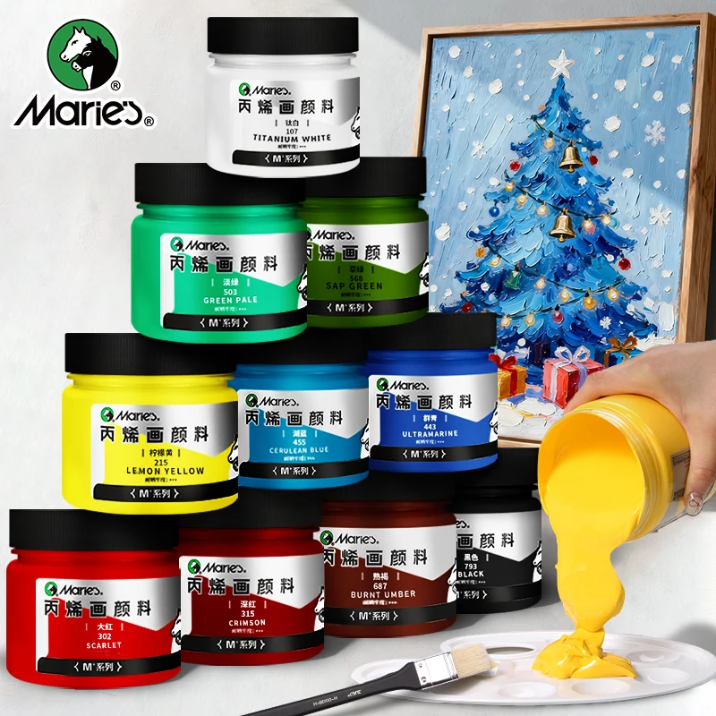 

Marie's Acrylic Paint Set for Professional Artists,High Quality 10 Colors 100ml/3.38oz,Back to School Paint for Beginners & Kids