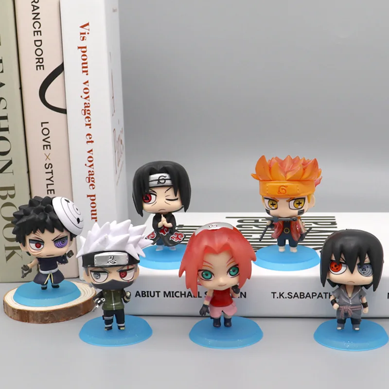 Figura de acción de Naruto de Anime, modelo de Naruto Sasuke Kakashi Itachi, juguetes, adorno de escritorio, regalo, figura de juguete para niño y niña