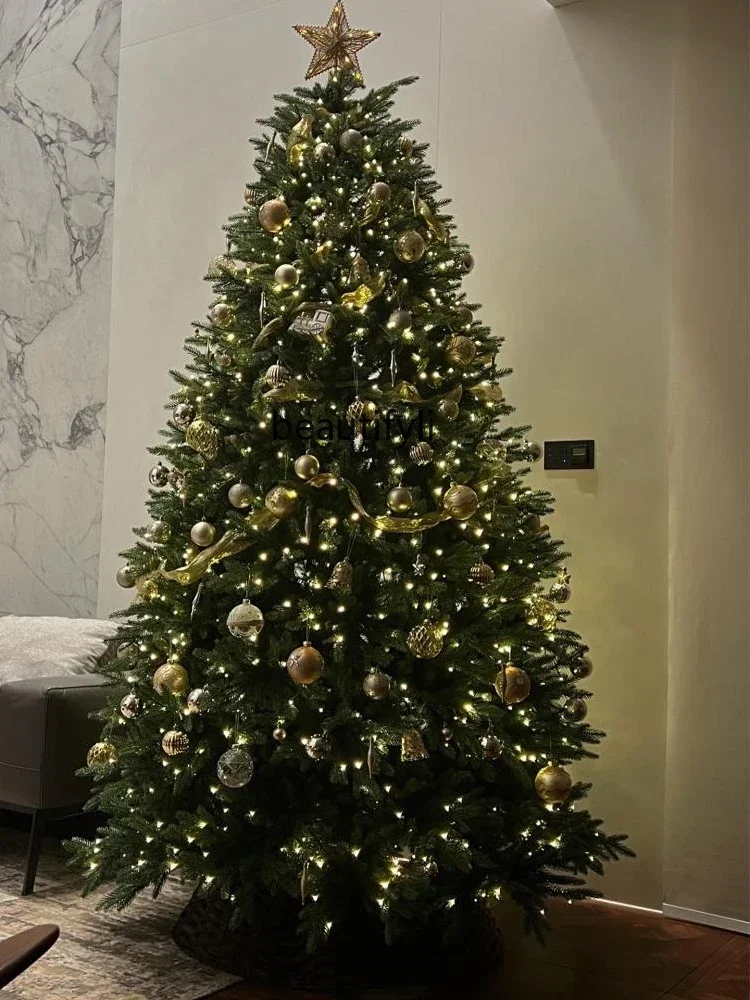 Ultra-dense pure PE simulated Christmas tree, luxury warm LED luminous fattening Christmas tree, large frame