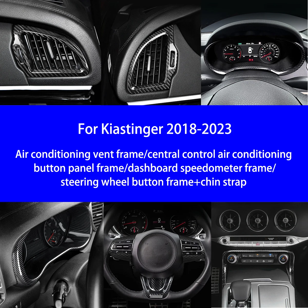 

For Dry Carbon Fiber Air Vents/air Conditioning Buttons/instrument Speed/steering Wheel Accessories From 2018-2023 Onwards