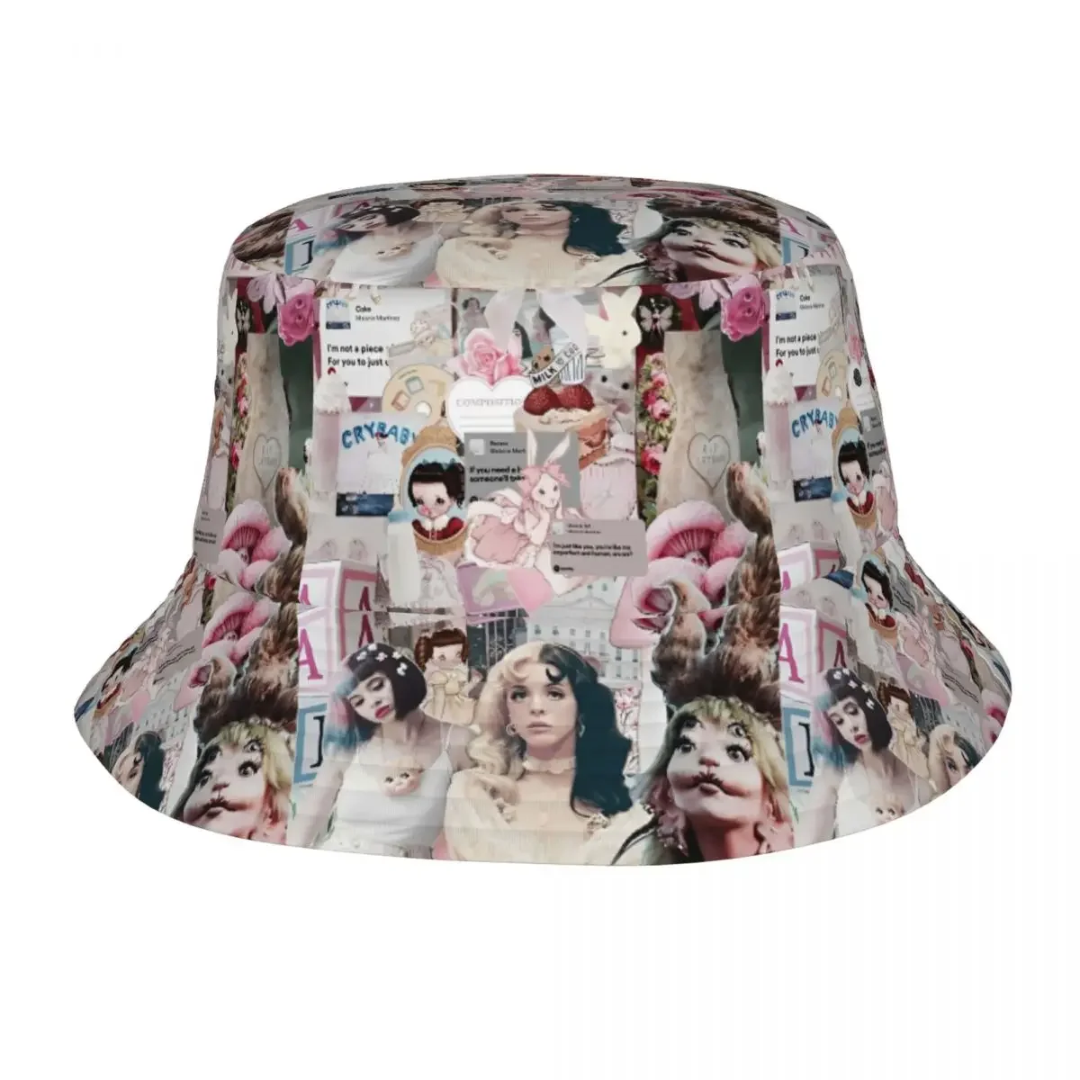 

Melanie Martinez Pattern Bucket Hat for Unisex Vocation Music Singer Field Hat Hip Hop Packable for Hiking Fisherman Hat Bob