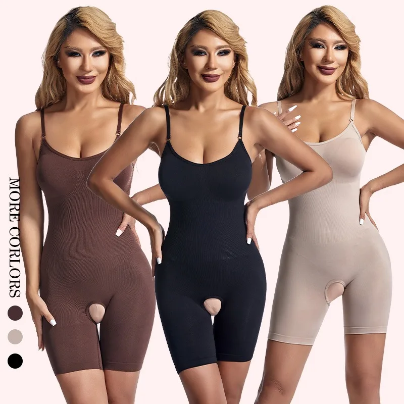 Bezszwowe body kompresyjne otwarte krocza bielizna modelująca kobiety Push Up gorset napinający brzuch odchudzanie Butt Lifter urządzenie do modelowania całego ciała