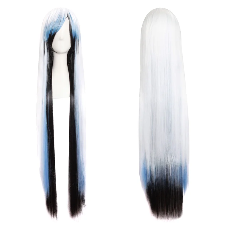 Tongman في المخزون 100cm1متوسط طول مستقيم HaircosWig أنيمي الأحمر الأزرق الذهب الفاتح UniversalcosplayWig