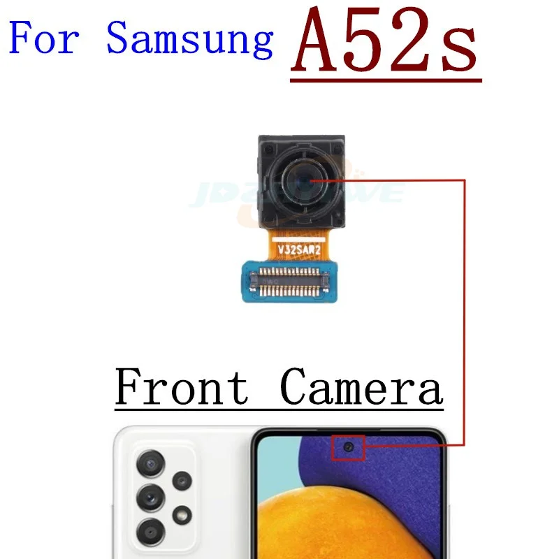 Rear Camera For Samsung Galaxy A52s 5G A528 Selfie Back Facing Backside Front Small Camera Module Flex Spare Parts