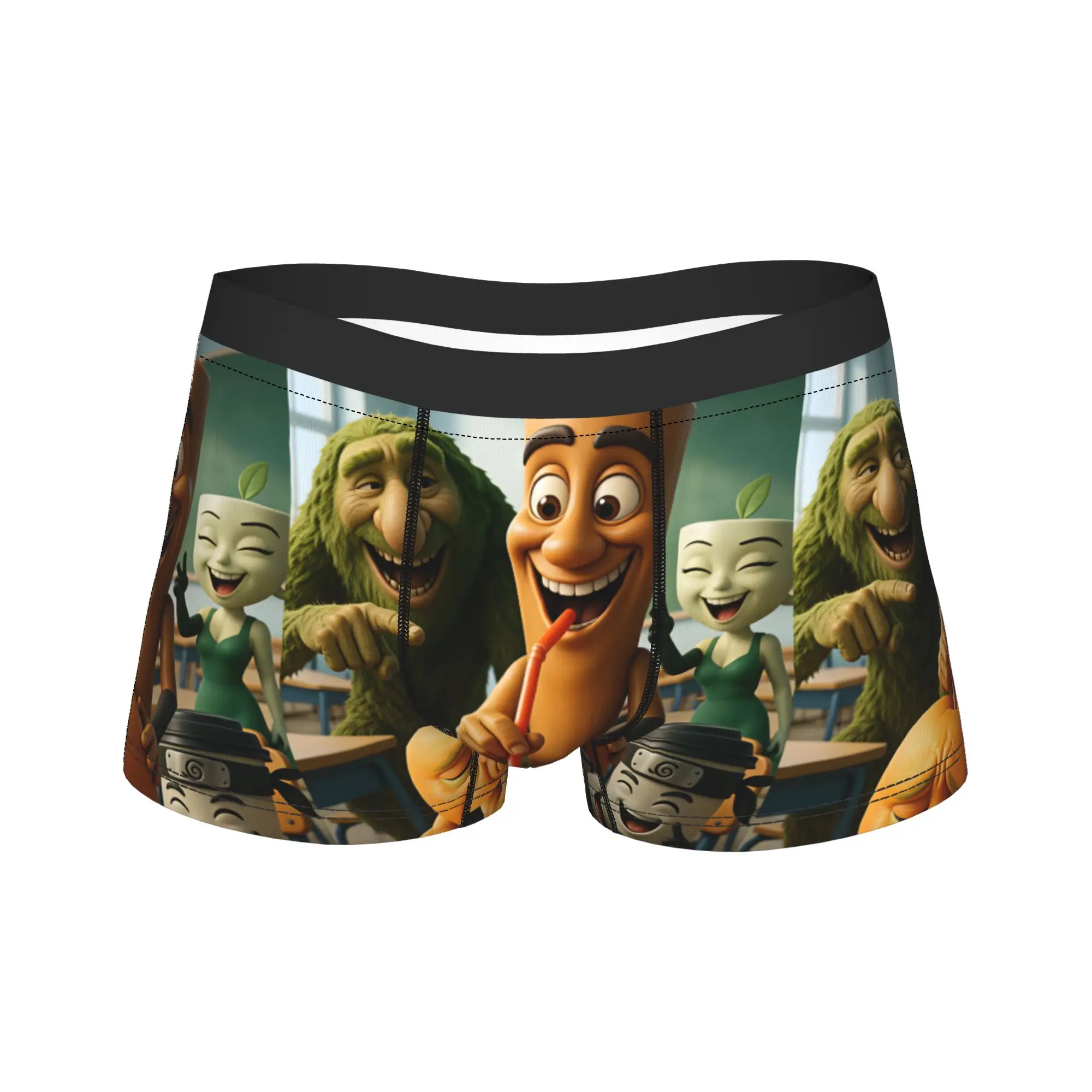 Tung Tung Sahur School Classroom Funny Meme Boxershorts 3D Pouch Underwear Trenky Boxer Brief Comfortable Men's Underpants
