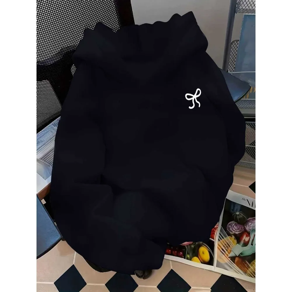 سويت شيرت بقلنسوة كاجوال مطبوع مقاس كبير للرجال والنساء، سويت شيرت بقلنسوة فضفاض للخريف والشتاء