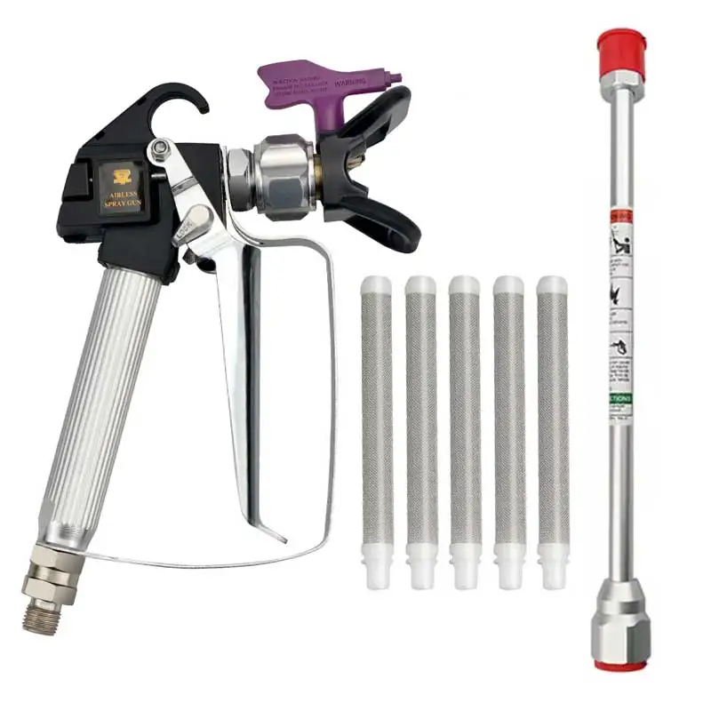 Airless Paint Spray Gun 3600PSI with 517 Nozzle Tip Guard and30cm Extension Pole for Airless Spraying Machine Paint Accessories