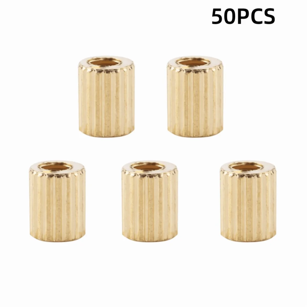 50PCS Round Straight Brass Standoff Set Knurled Surface Decorative Hardware Pillar Spacer Female Thread Standoff