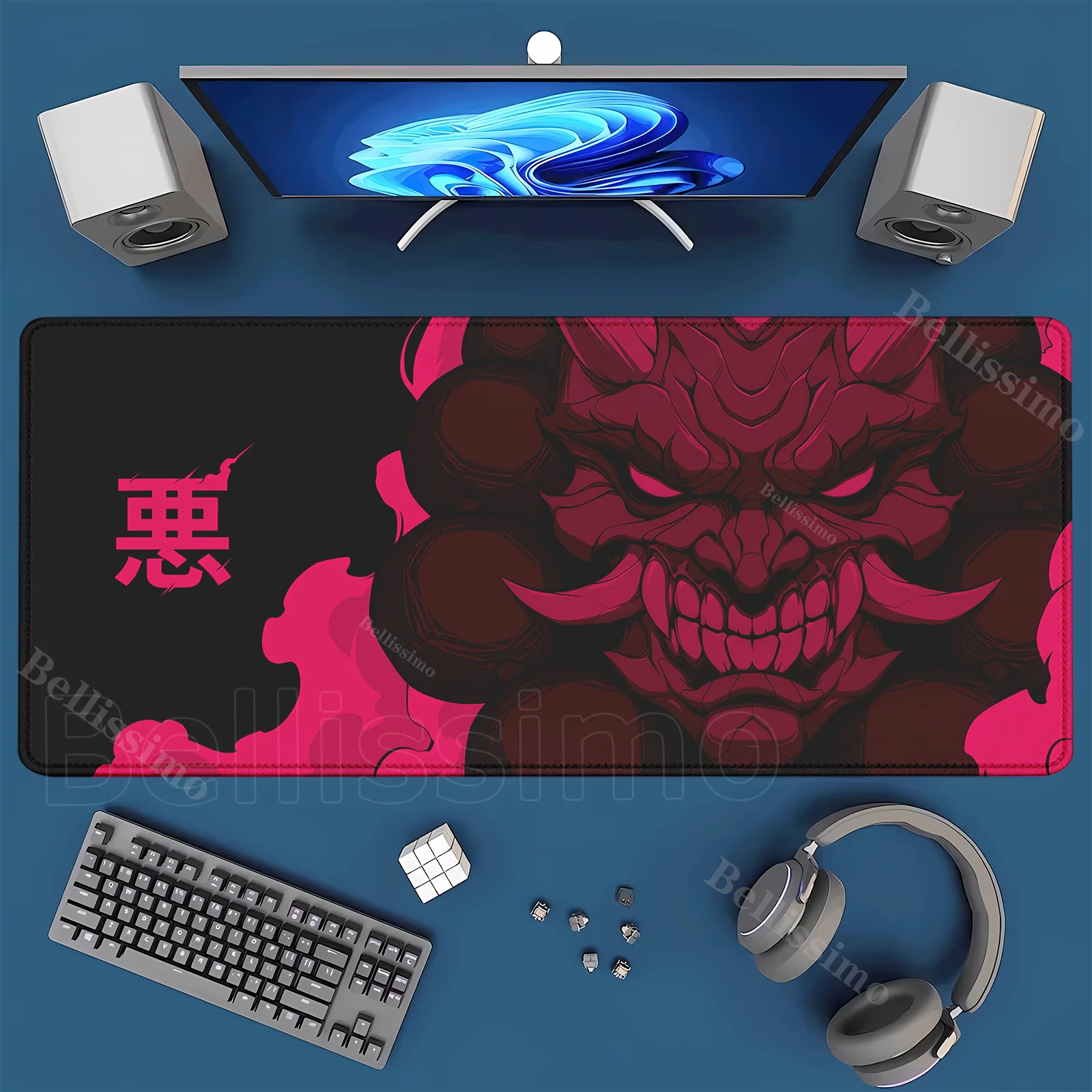 

Ghost Mask Mouse Pad Japanese Ghost Large Computer Office Table Mats Rubber HD Gaming Keyboard Mousepad Long teclado Desk Mat