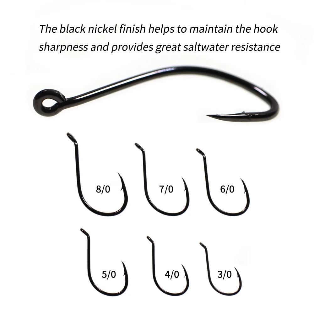 Lionriver 10pcs/bag 3/0 -8/0 Octopus Beak High Carbon Steel Offset Fishhook Saltwater Fishing Livebait/Snapper Rig Hook