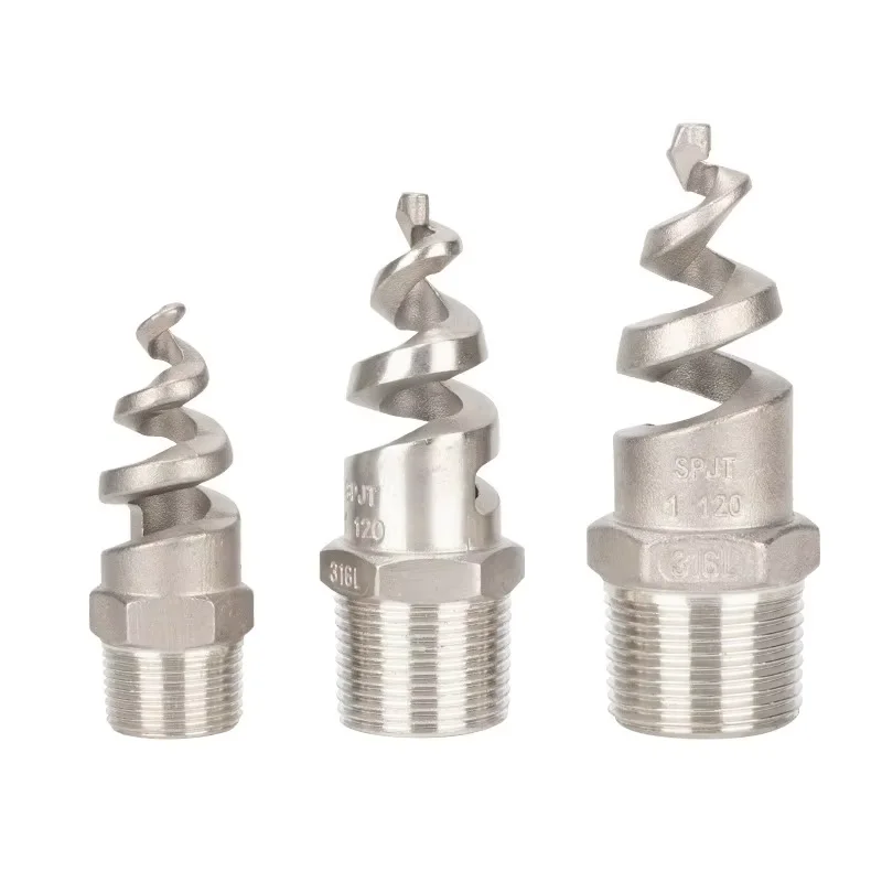 316L Spiral Nozzle Head Stainless Steel Spray Nozzle Desulfurization Dust Removal Cleaning Cooling Spray Atomization 1/2