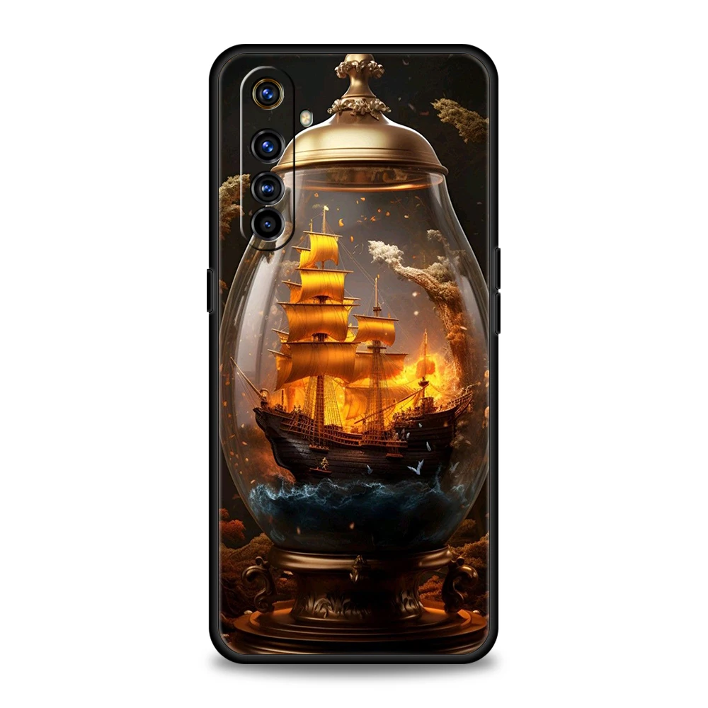 Флакон корабля, флэш-чехол для Oppo A17 A12 A57 A74 A16 Find X5 X6 A52 A53 A54 A15 Reno 6 Z 7 Pro A9 2020