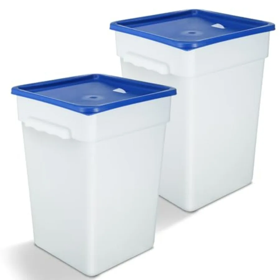 

2 Pcs 22 Qt with Lid Commercial Large Food Storage Containers with Lids Airtight Plastic Brining Bucket with Lid Square Polycarb