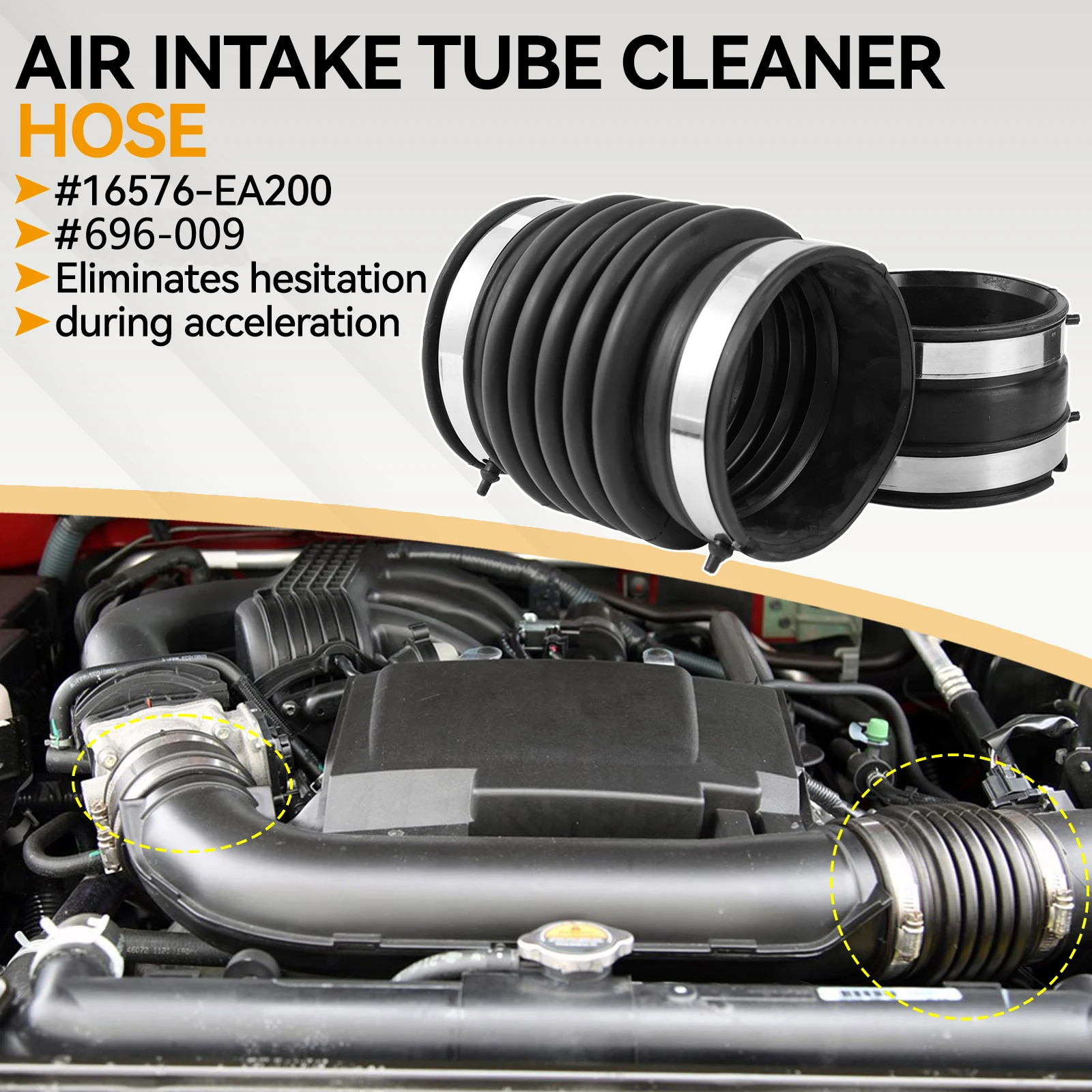 Engine Air Intake Hose Intake Duct Tube Pipe For Nissan Xterra Frontier Pathfinder 4.0L 2005-2017 16576EA200 696009 Replacements