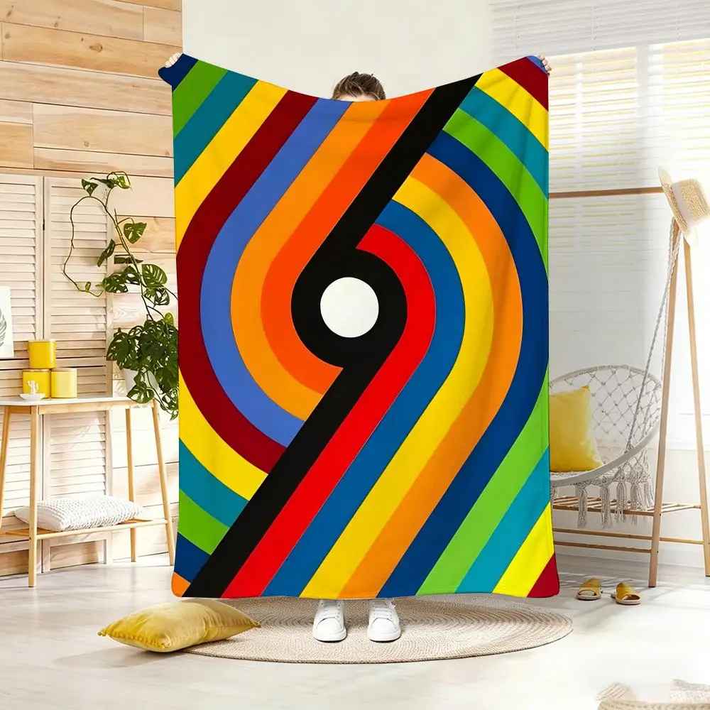Pastel Color Fantasy Graphic Throw Lightweight  Flannel Blanket Soft Skin-friendly for Summer Cooling