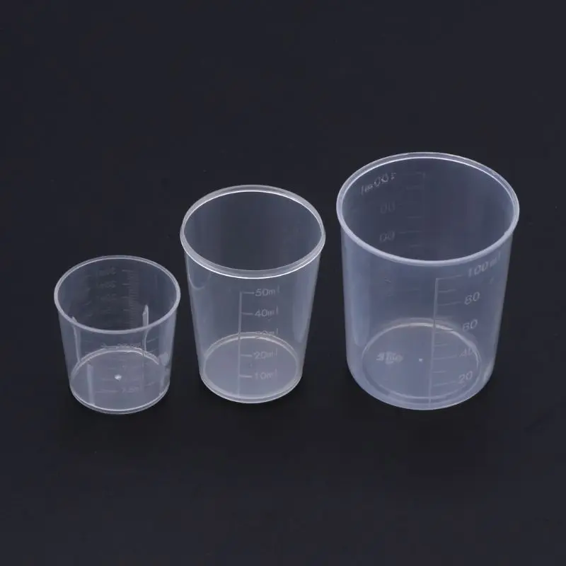 3Pcs Multipurpose Measuring Cups Epoxy Mixing Cups Liquid Container Cups in 30 50 100ML for Paint Slime Soap Making