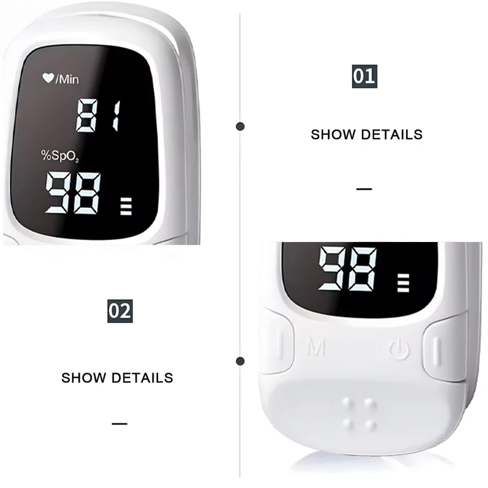 OLEDディスプレイ搭載指先式パルスオキシメーター 心拍数モニター 血中酸素飽和度計 ポータブル指先式オキシメーター検査