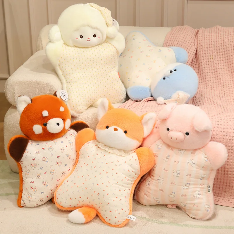 

New Kawaii Fluffly Lazy Little Animals Plush Toy Cartoon Soft Stuffed Animals Supine Seal Cute Cushion Healing Pinch Room Decor