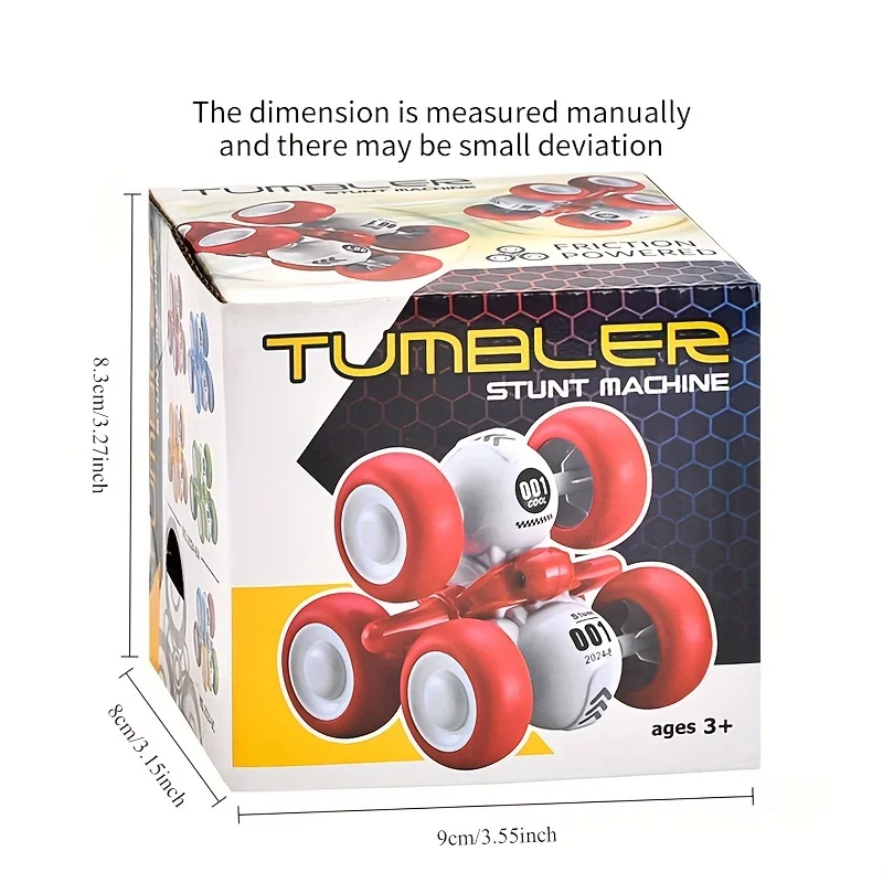 Carro de brinquedo dublê movido por inércia com 360 °   Flip Action, veículo de copo inovador para crianças, carro de truque durável de 6 rodas para meninos e meninas