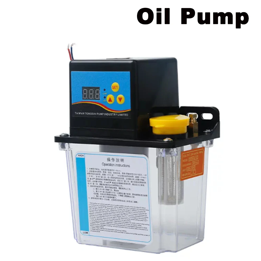 110V 220V Electromagnetic Auto Lubrication Oil Pump With 0.5 1L 2L Tank and Pressure Gauge For CNC Engraver Lubricating