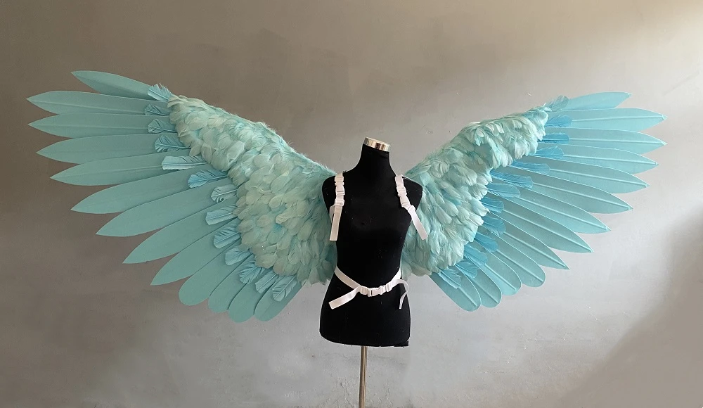 

Lake Blue Customized Electric Wings Cos Feather Wings Electric Remote Control Foldable Retractable Mechanical Wings Prop