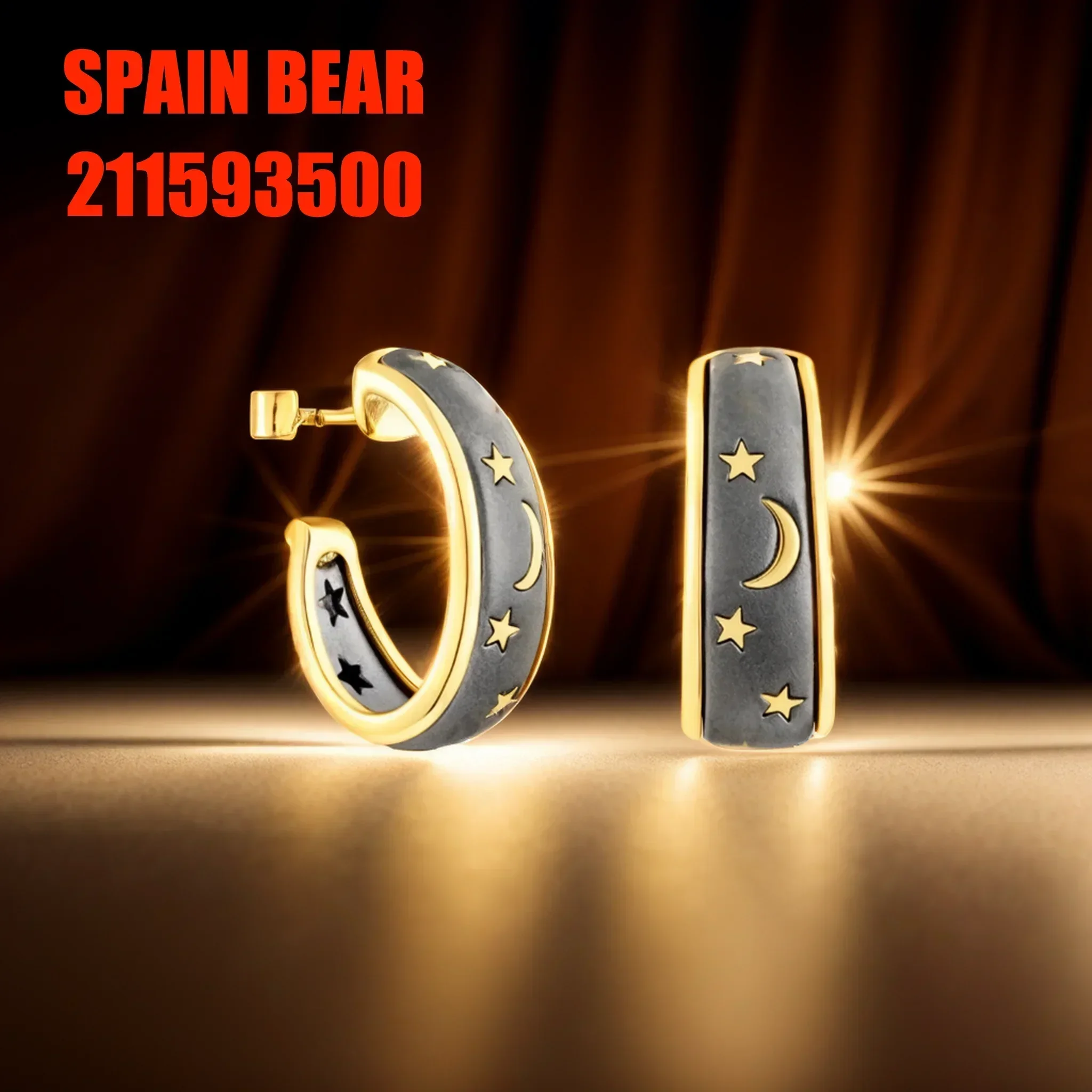 2024 ladies party light luxury jewelry senior vintage black everything with C stud wife birthday gift Spanish Bear 211593500