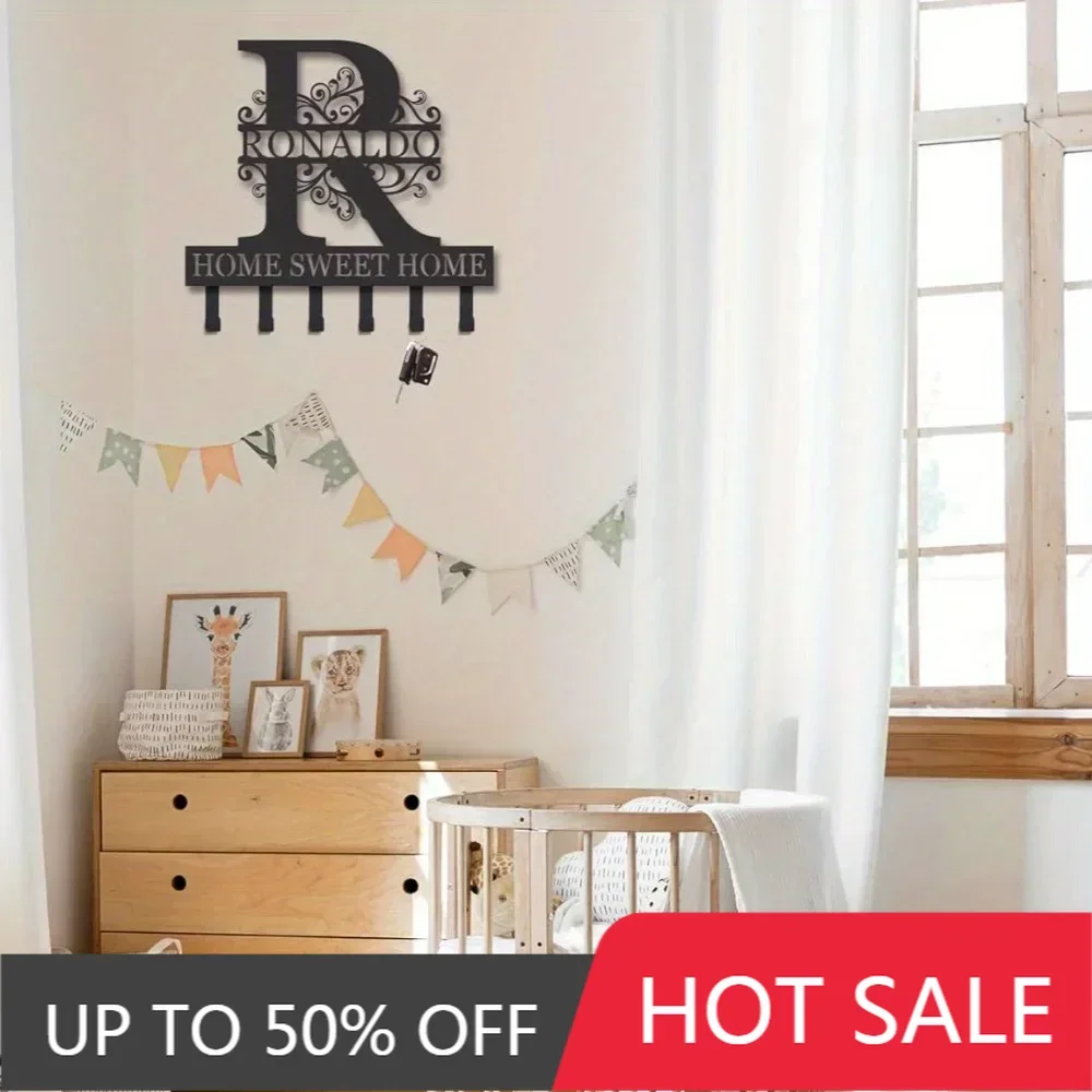 

Wall Decoration Custom Wall Key System with Pegs Coat Stand Personalized Name Rack Practical Setup Ideal for Organizing Keys and