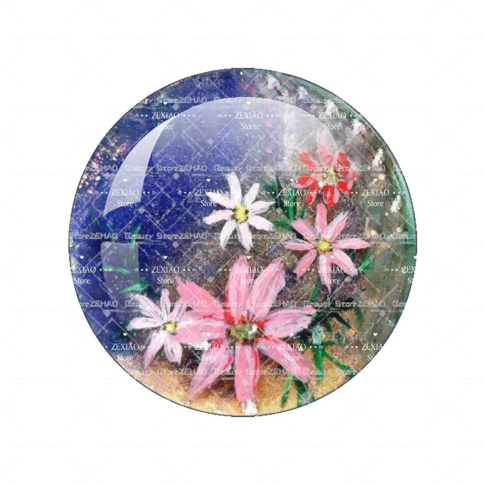 Flower Pattern Series Creative Blyth Doll Eyes Glass 10mm-40MM Doll Eyes DIY Crafts Eyes Accessories Blythe Doll Chips12Pcs/Bag
