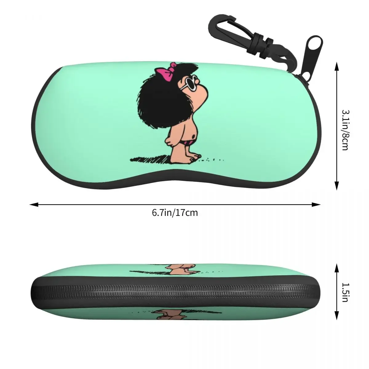 Custom Mafaldas With Swimsuit Shell Glasses Case Unisex Fashion Classic Cartoon Manga Eyeglasses Case Sunglasses Protector Box