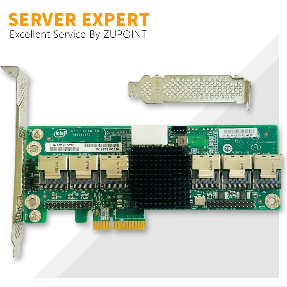 

ZUPOINT RES2SV240 RAID Storage Expander E91267-203 SAS SATA 6Gb 24 Port RAID Expander Card