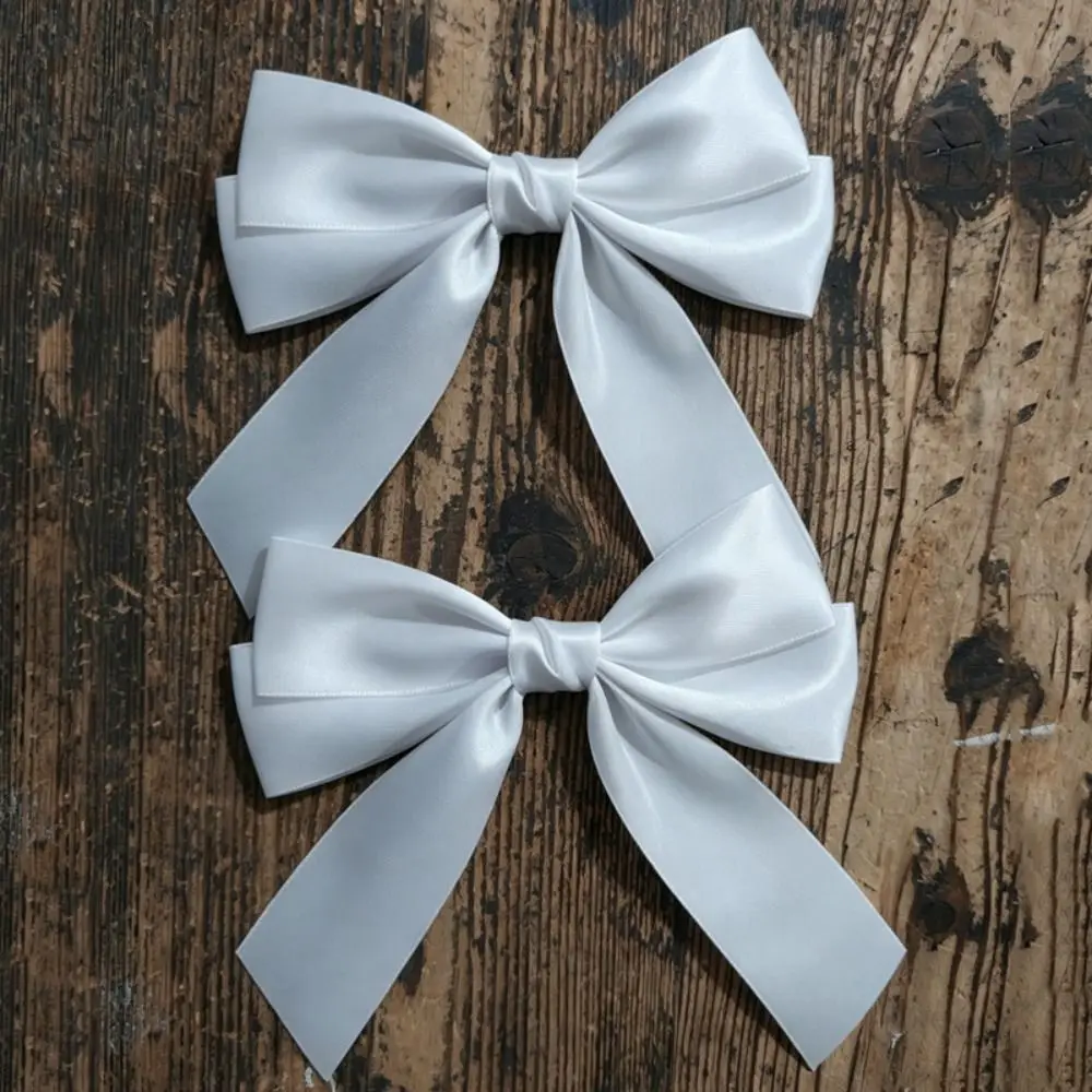 2PCS Satin Ribbon Bow Clips Clip Back Reusable Bag Decoration Bowknot Shape Decorative Bow Accessories Decor Hair Styling Bag