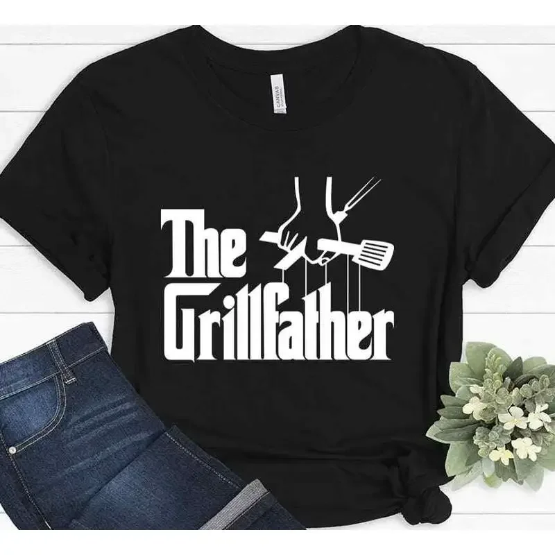 The Grillfather Funny BBQ Barbecue Pit Master Grilling Chef T shirt