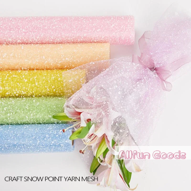 Snowflake Yarn Wrapping Mesh Paper Bouquet Packaging Wedding Birthday Party Decoration Florist Supplies Gift Packaging Supplies