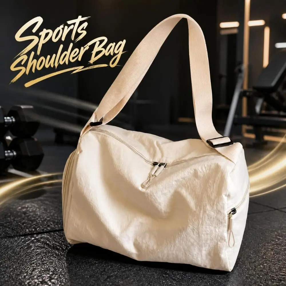 Trendy Lightweight Gym Duffle Bag Spacious Waterproof Sports Shoulder Bag Zippered Portable Travel Crossbody Bag Travel