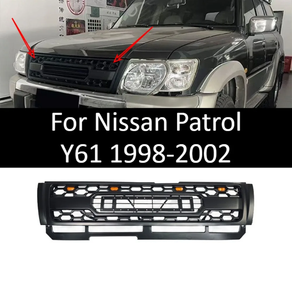 Calandre avant style TRD pour Nissan Patrol Y61 1998-2002, remplacement en ABS, décoration extérieure de voiture, accessoires auto