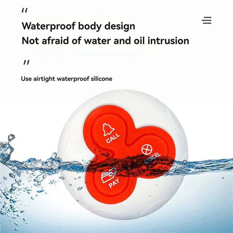 10X Waterproof Wireless Call Transmitter Button Pager 433Mhz For Restaurant Calling System Cafe Clinic System 3 Buttons